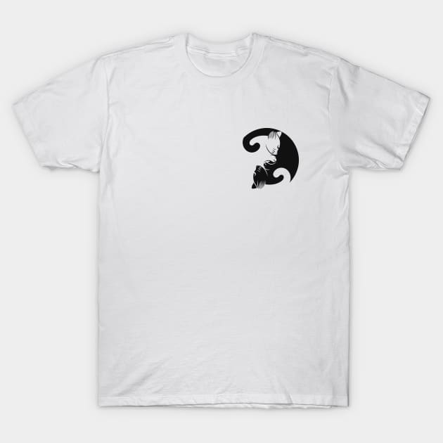 Minimalist Cat Neko YinYang Tshirt T-Shirt by felixbunny